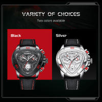 Reloj De Pulsera Masculino FOXBOX Lujo Cuarzo Creativo Gran Dial Cronógrafo Correa De Nylon Deportivo Casual Triángulo Reloj De Fecha - details 9