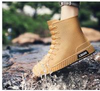 Botas De Lluvia Para Hombre Cuatro Estaciones Media Calf Altura Material Superior PVC Antideslizantes Y Impermeables Para Pesca Al Aire Libre Y Cocina - details 16