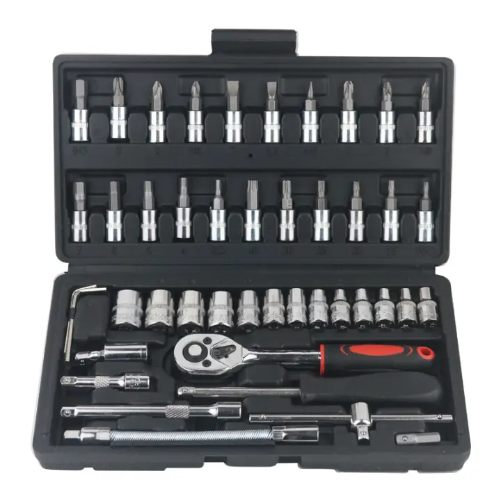 Juego de Herramientas para Reparación de Autos Combo de Taladro y Enchufe 53/46 PCS - 1