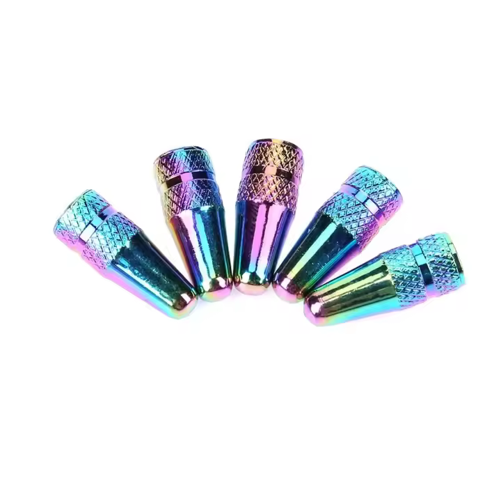 5Pcs Rainbow Color Valvula De Bicicleta Tampa De Aluminio Para Rueda De Bicicleta Accesorios De Metal Para Cubrir Polvo - 1