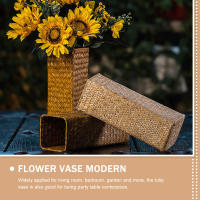 Bonito Portador De Flora Pequeño Vaso Flor Moderno Maceta De Cesta Tulipán Algas Marinas Alto Hecho De Paja Tejida Para Flores - details 6