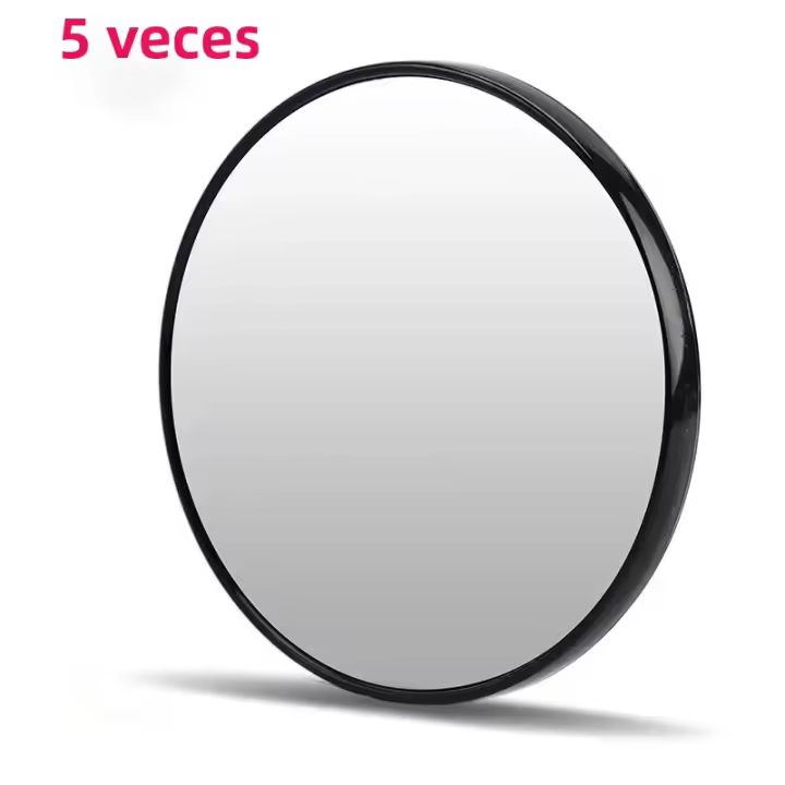 Espejo De Maquillaje Magnificante Con Ventosa 5x/10x/15x Espejo Redondo Portátil Para El Baño Negro Para Extracción De Puntos Negros - 1