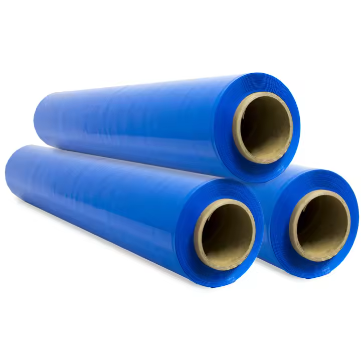 OFITURIA Film Azul para Embalar de 50 cm x 200 Metros de Longitud – Rollo de Film Elástico Manual para Embalaje Industrial – 3 unidades - 1
