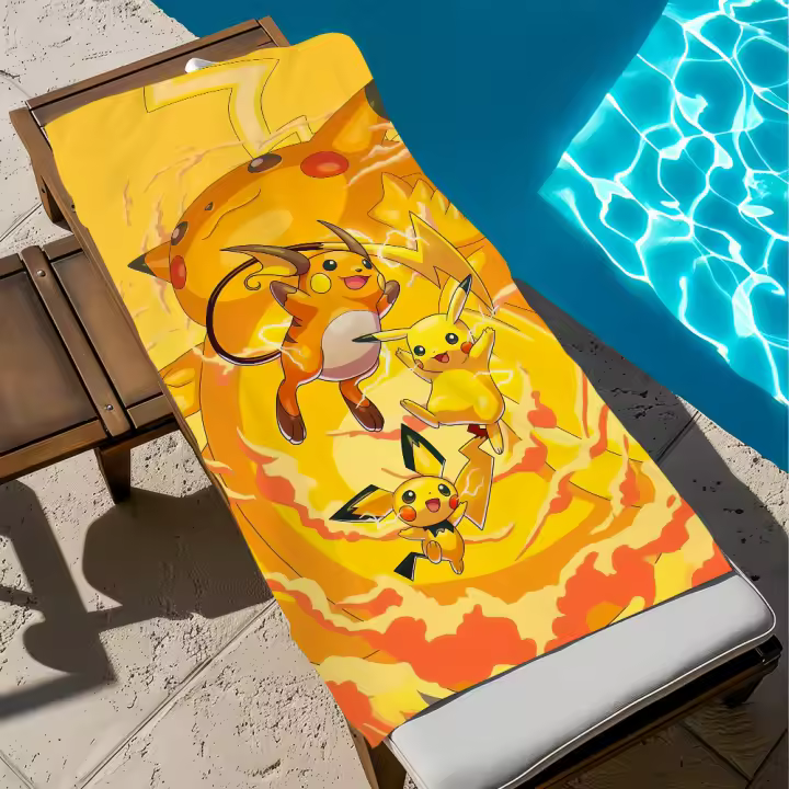 Toalla De P-Pokémon-N Cartoon Quick Dry Suave Para Playa Piscina Viajes Gimnasio Baño Camping Deportes Tamaño Variable - 1