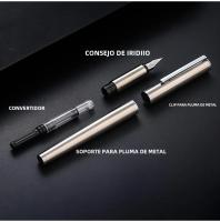 Bolígrafo De Tintafine 0.38mm Extra Fino De Acero Inoxidable Negro Metálico Para Negocios Y Oficina Caligrafía - details 5