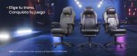 SONGMICS HOME Silla de Juegos, Silla Racing Ergonómica para Ordenador con Reposapiés, con Reposacabezas, Cuero Sintético, Altura Ajustable, Negro Tinta/Gris Paloma/Negro Tinta y Azul Cielo/Azul Lago y Blanco Crema - details 4