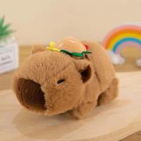 Brazaletes De Peluche Capybara Kawaii Con Anillo Para Mano Juguete Divertido Para Niños Animal De Peluche Suave Para Adultos Y Adolescentes - details 2
