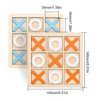 Juego de Tres en Raya Interactive, X y 0 de Madera, Madera/Blanco/Naranja, Juego Educativo de Madera para niños - details 2