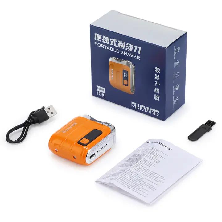 Afeitadora Eléctrica Inteligente Mini Doble Hoja Con Pantalla Digital Recargable Para Hombres Regalo Para Hombres Afeitadora De Barba Y Cara Potente Y Eficiente - 1