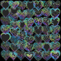 Pegatinas De Corazones De Amor Transparentes Para Laser 50 Piezas Decoración De Encuadernación Material PET Colores Fluorescentes Tamaño 3-7cm Para Mayores De 14 Años - details 2