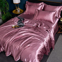 Juego De Cama Nórdico De Seda Satinada Con Fundas De Almohada Y Sábana De Lujo Estilo Sólido Apto Para Parejas Doble Revestimiento De 100% Algodón - details 21