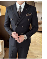 Traje De Boda Casual Para Hombre 2025 Doble Breasted 3/2 Piezas Estilo Regular Con Pantalones Sensación Alta Polyester Para Wedding - details 22