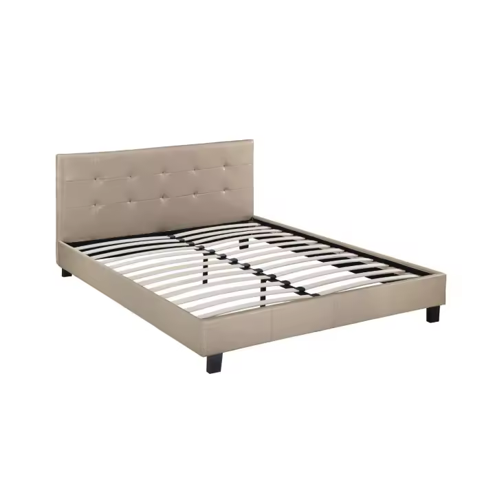 Habitat y Jardin - Cama "Julia" color Topo - 140 x 190 cm - 1