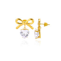 Pendientes De Corazón Colgantes De Acero Inoxidable Con Zirconia Cubica Blanca Para Mujer Joyería De Oído Impermeable Regalo De Fiesta - details 5