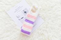 Medias Altas De Invierno Para Mujer Con Estampado De Animales De Dibujos Animados Terciopelo Coral De Felpa Grueso Medias Altas a La Rodilla Con Rayas - details 18
