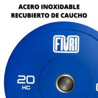 FIURI Discos Olímpicos Recubiertos de Caucho, 5 a 25 kg, Entrenamiento de Fuerza, Crossfit, Material Gimnasio, Gym - details 4