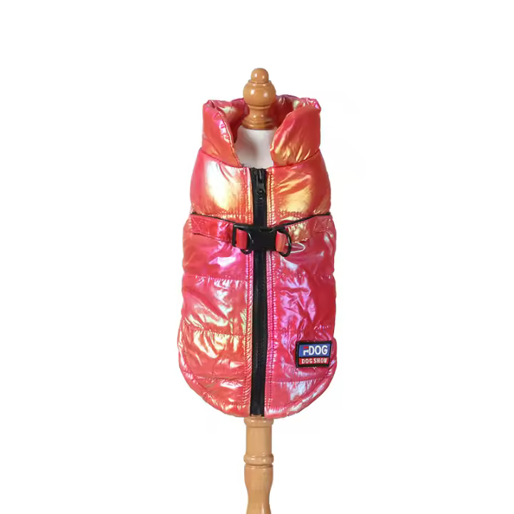 Ropa De Mascota Impermeable Y Reflectante Para Otoño E Invierno Con Chaleco De Veludo Cálido En Colores Graduales Para Perros Y Gatos - 1