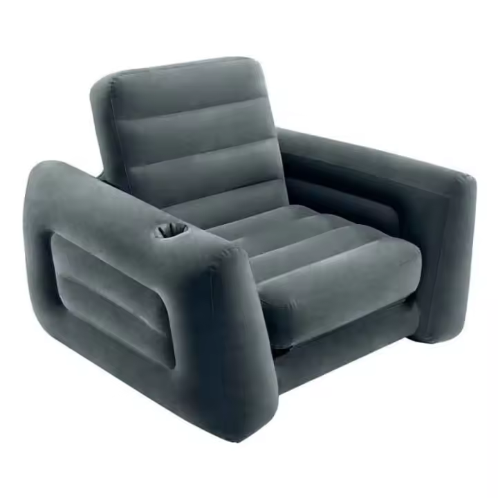 Sillón-cama hinchable Intex con válvula 2 en 1 gris 66x117x224 cm - 1