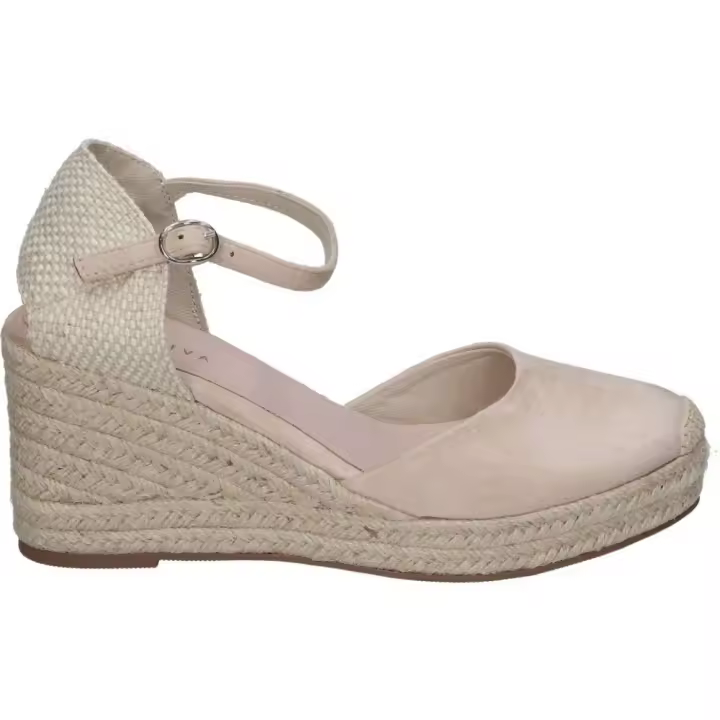 SKYDIVA | Alpargatas con Cuña Skydiva Vibes para Mujer – Alpargatas de Esparto en Color Rosa Nude – Esparteñas con Cierre de Hebilla – Cuña Media y Cómoda – Versátiles y Combinables – Tendencia – Moda - 1