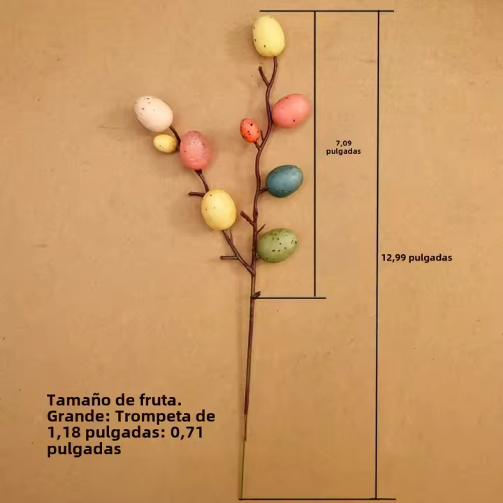 1Pc 50cm Árbol De Huevos De Pascua En Espuma Colorida Planta Artificial Para Decoración De Fiesta Y Hogar Disponible Para Vaso De Decoración - 1