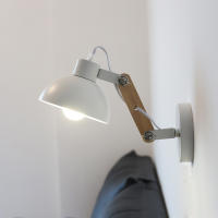 Lámpara De Pared Robótica Estilo Nórdico Con Brazo Ajustable Material Hierro Y Madera Soporte De Madera Para Luz De Escritorio LED E27 Decoración De Hotel - details 1