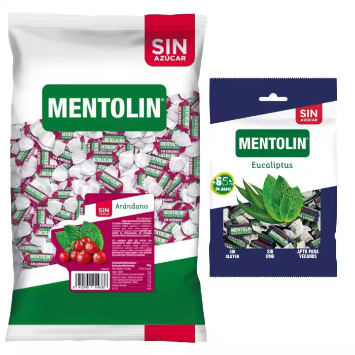 Mentolín caramelos garganta arándano s/a bolsa 1kg y de regalo eucaliptus s/a bolsa 100g - 1