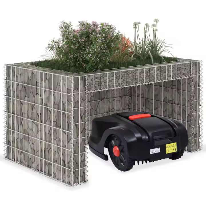 vidaXL Cobertizo de cortacésped con arriate alambre acero 110x80x60 cm - 1
