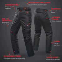 Pantalones De Motocicleta Con Llenado Térmico Resistente a Caídas Para Viajes En Frío Con Protección De Rodilla Removible Unisex - details 7