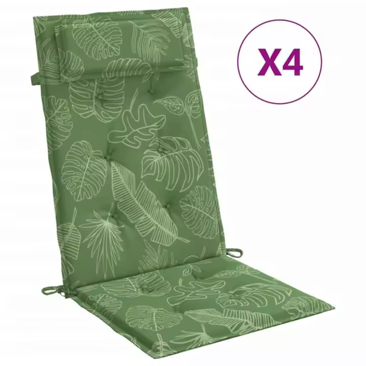 Fundas Silla respaldo High 4 UDS Oxford lienzo estampado Hojas - 1