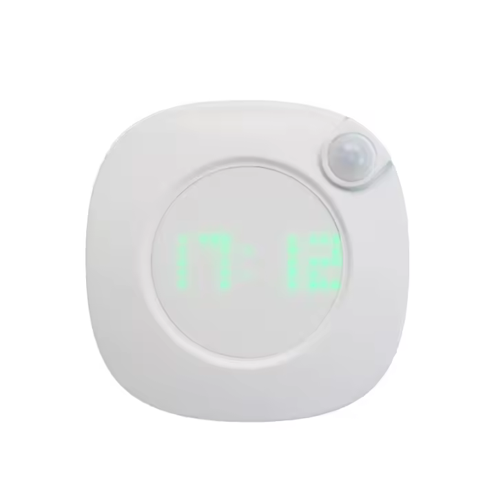 Lámpara LED Recargable Con Sensor De Movimiento Y Reloj Digital Para Dormitorio Cocina Escaleras Pasillo Armario - 1