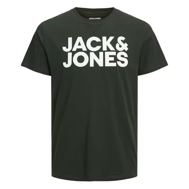 Jack&Jones – Hombre – Verde – Camiseta Manga Corta, Logo Central, Cuello Redondo, Corte Regular - 1