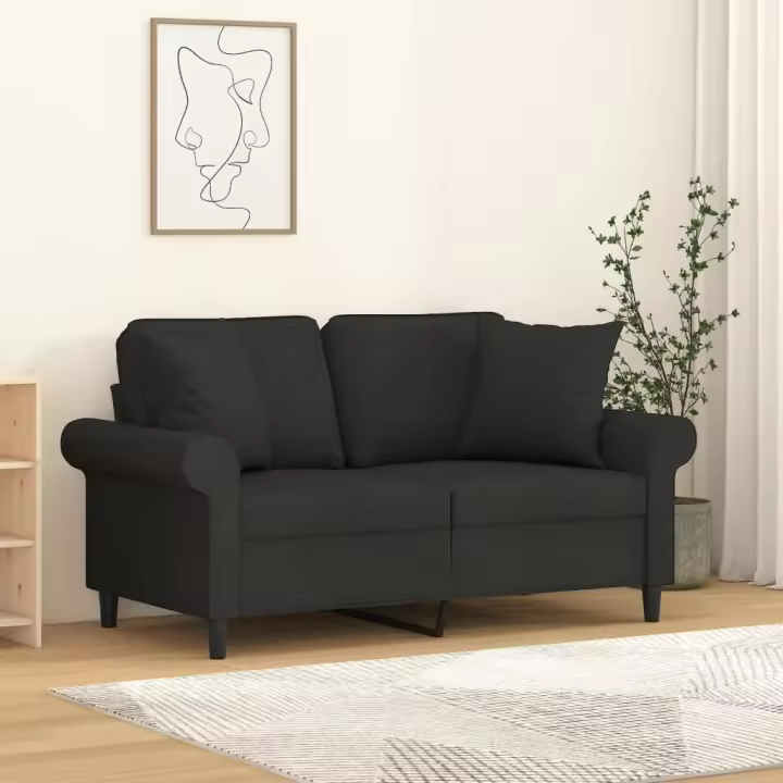 vidaXL Cojines decorativos 2 uds tela negro 40x40 cm - 1
