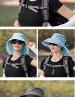 Gorro De Verano Para Mujer Protección UV Sombrilla De Sol Con Visera Ancha Para Pesca Senderismo Y Uso Exterior Capa De Poni - details 11