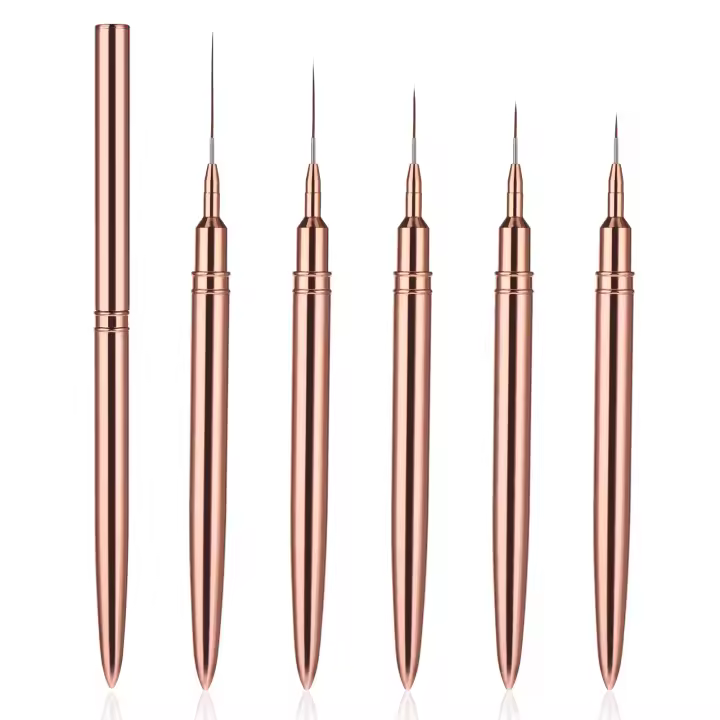 Pinceles para pintar uñas, set de 5 pinceles ideal para delinear y detalles, juego de herramientas para dibujo fino y hacer puntos en las uñas - 7 mm, 9 mm, 11 mm, 15 mm y 25 mm. - 1