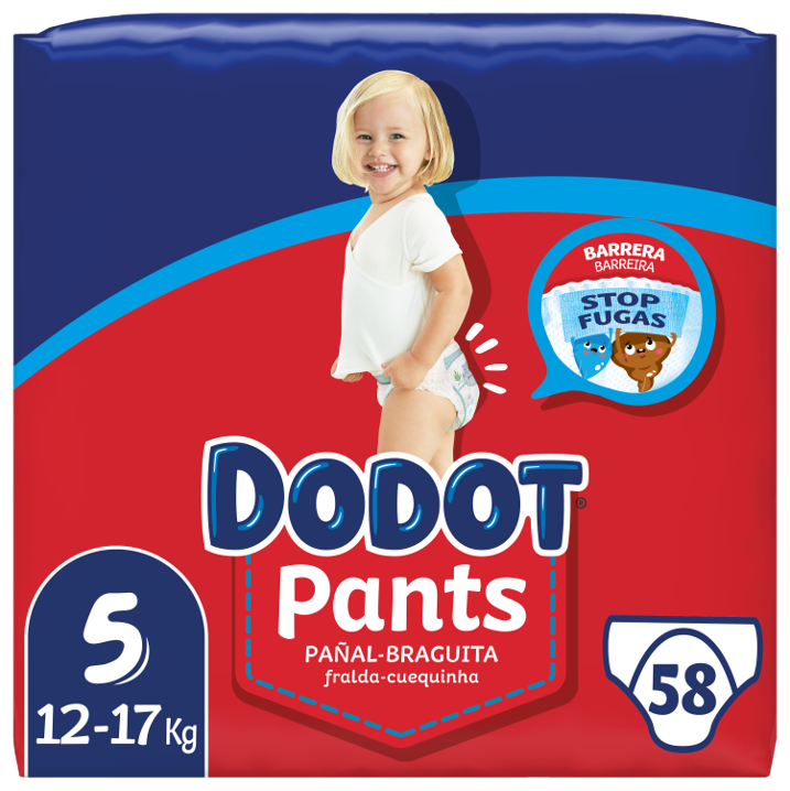 Dodot Pants pañal braguita Bebé seco Jumbo Pack tallas, 4,5,6.