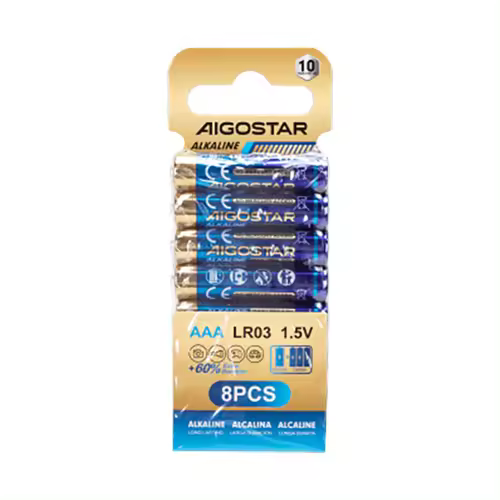 Pila Alcalina LR03 AAA Pack 8 Unidades Aigostar - 1