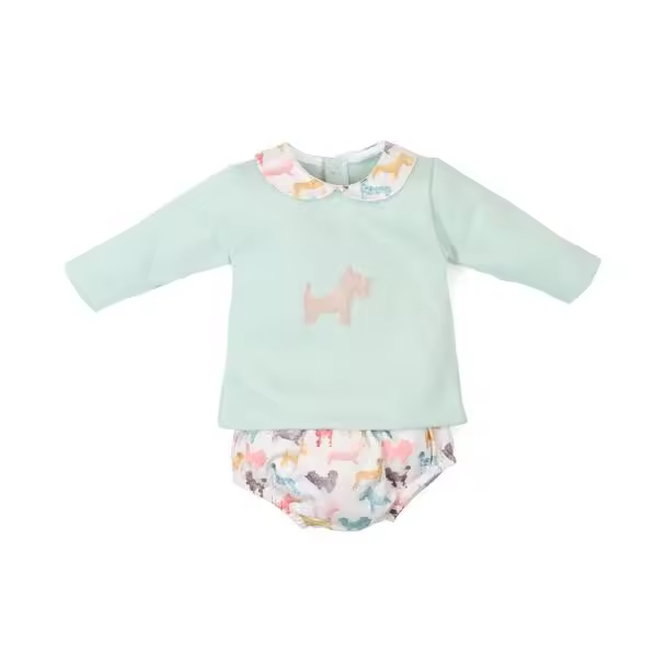 Conjunto de 2 piezas bebé niño: Camiseta y cubrepañal perritos-30055-Tony Bambino - 1