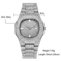 Reloj De Cuarzo Para Hombre Y Mujer Estilo Hip Hop Clásico Plateado Con Diamantes Icy out Joyería Moda Regalo - details 1
