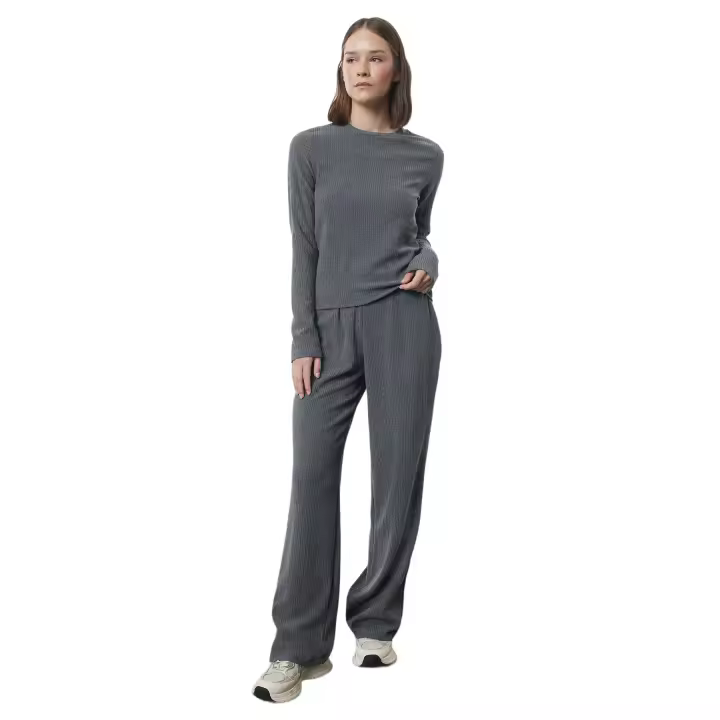 Trendyol Khaki High Collar Gather Detailed Normal Waist Wideleg/Wide Leg Knitted Bottom-Top Set Twoaw25Au00105 - 1