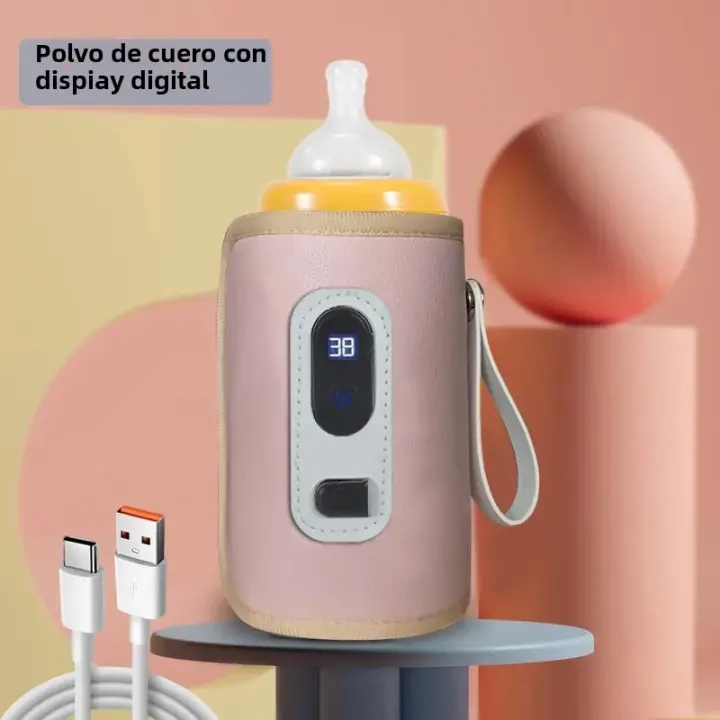 Calentador Portátil De Leche Para Bebé Con Pantalla Digital Y USB Funda Calefactor Universal Para Botella De Amamantamiento - 1