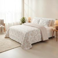 Colcha Bouti para Cama 105cm/135cm/150cm/180cm, Cubre Cama Fina  Incluye 2 Fundas de Cojín, Diseño de plantas para Primavera, Verano y Entretiempo - details 0