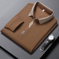 Camisa Polo Para Hombre De Color Sólido Casual Manga Larga Transpirable Cómoda Versátil Top Moda Negocios - details 2