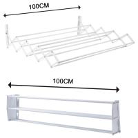 Tendedero de pared para interior de casa, dormitorio, baño, percha retráctil, percha fija estirable, percha para guardar toallas, ropa, 100 cm - details 2