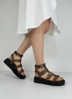 Calzados soraia, Sandalias Romanas de Plataforma para Mujer - Estilo Gladiador con Hebillas Ajustables, Suela Gruesa Cómoda, Diseño Casual de Verano - Disponible en Negro, Marrón y Estampado de Leopardo. - details 5