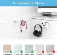 Soporte de suspensión para auriculares-Soporte de gancho para auriculares adhesivo para auriculares y controlador de hasta 2,2 lb, blanco - details 3