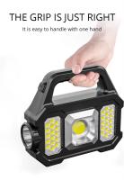 Linterna Recargable USB Impermeable Con 6 Niveles De Brillo COB/LED Torcha Portátil Luz De Camping Y Senderismo Solar Para El Hogar - details 9