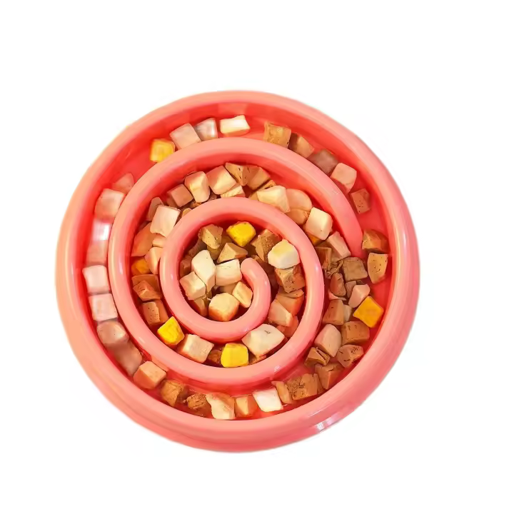Tazón De Alimentos Para Mascotas Con Diseño Espiral Anti-Enchufe Para Perros Y Gatos Tazón Lento De Alimentos Para Animales De Compañía - 1