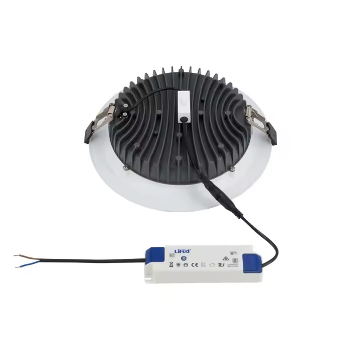 Ledkia Downlight LED 40W Circular SAMSUNG Aero 130 lm/W Microprismático CCT LIFUD Corte Ø 200 mm Seleccionable (Cálido-Neutro-Frío) - 1