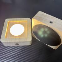 Soporte De Madera Recargable Para Lámpara LED Cuadrada Luz Nocturna Decorativa Para Escritorio Iluminación Sólida De Madera Base De Arte - details 5