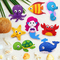 Kit De Costura Para Niños Con Animales Marinos Kit De Manualidades Para Crear Peluches De Lana Herramientas Educativas Para Crear Ornamentos - details 0